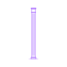 Buildings Stone Columns Roman Tuscan Straight Fluted Small Outline Svg File, Free Vectors File